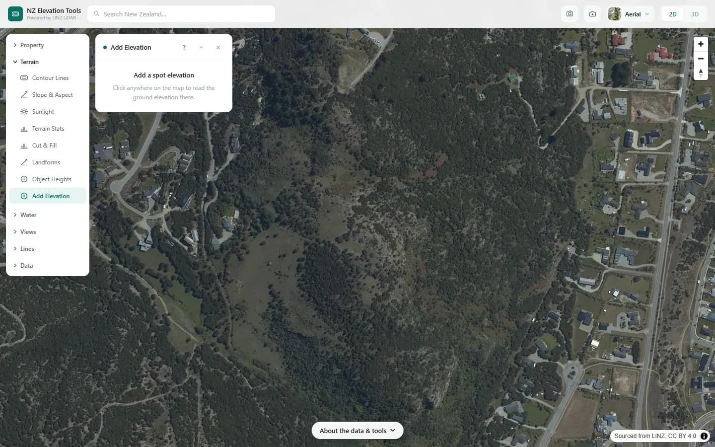 Add Elevation panel asking for a click on the map